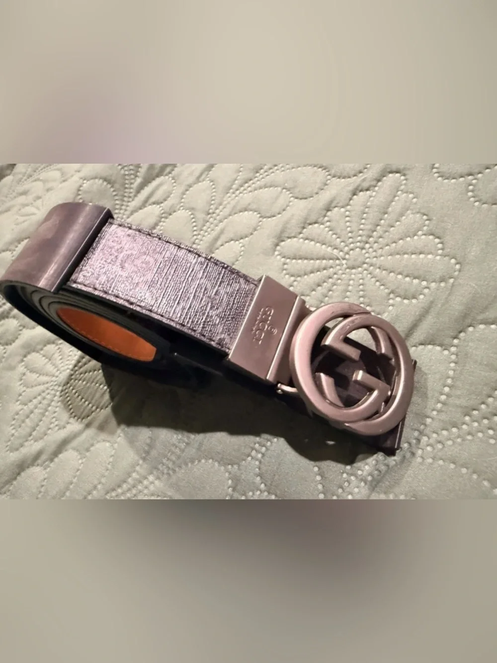 Black Monogram Canvas Belt with Silver Buckle